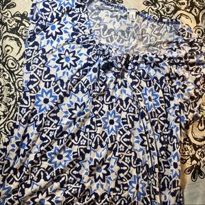 Light & Navy Blue Old Navy Peasant Top